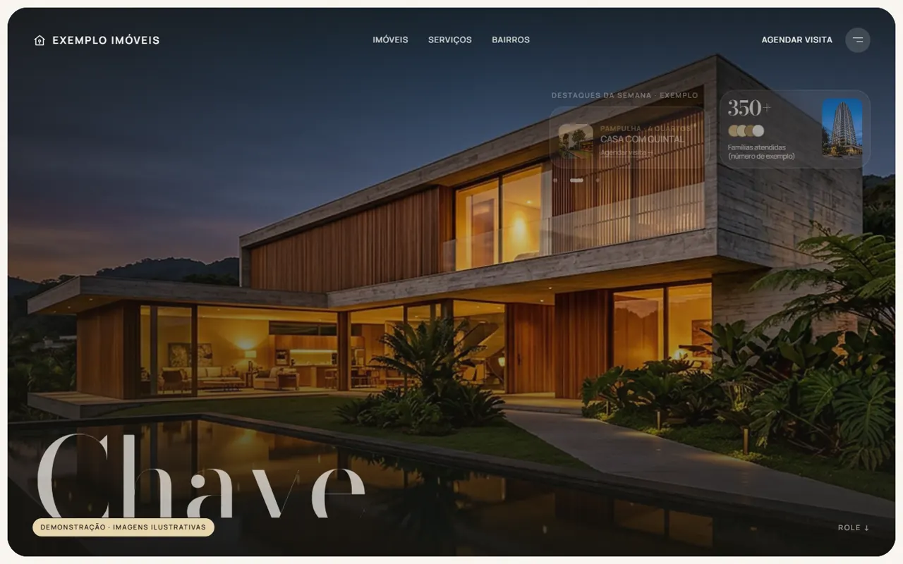 Site de demonstração de uma imobiliária